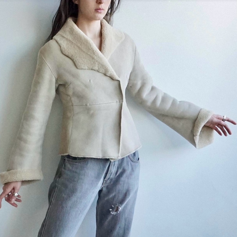 Philosophy di Alberta Ferretti Cream Teddy Jacket, lamb skin, worn few times..